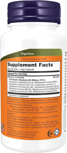 NOW Foods Probiotic-10 100 Comprimés vue du dessus