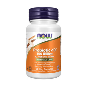 NOW Foods Probiotic-10™ 100 Milliards 30 Capsules Végétales - vue avant