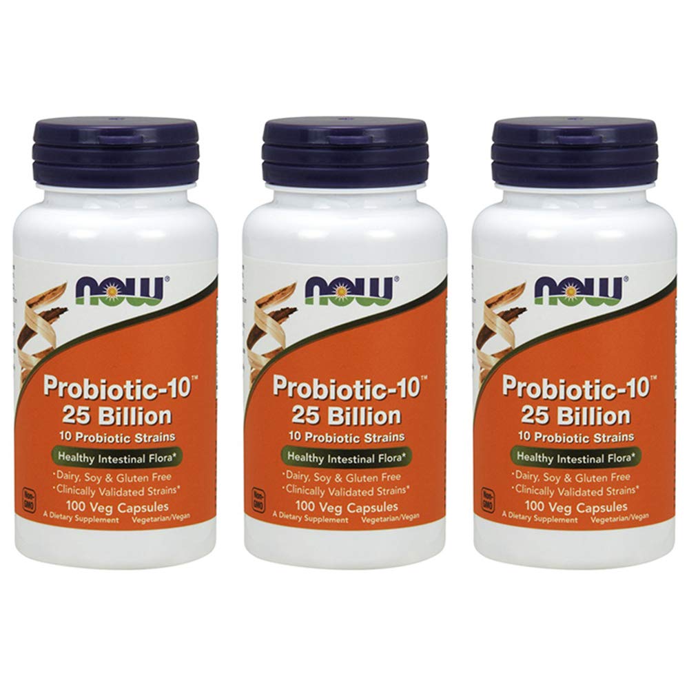 NOW Foods Probiotic-10 25 Milliards 100 Capsules - capsules à l'intérieur du flacon