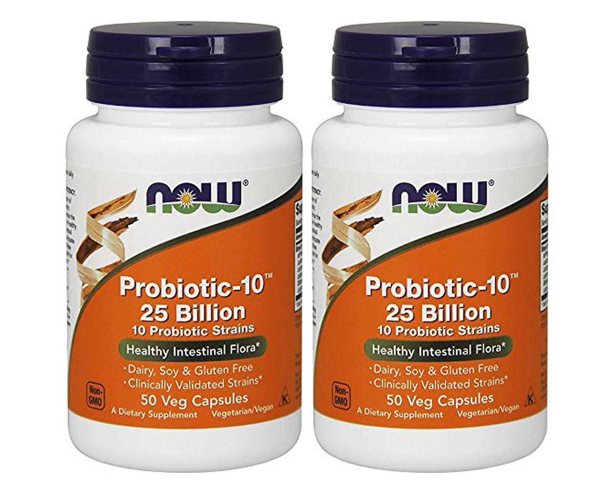 NOW Foods Probiotic-10 25 milliards 50 capsules vue avant