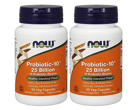 NOW Foods Probiotic-10 25 milliards 50 capsules vue avant