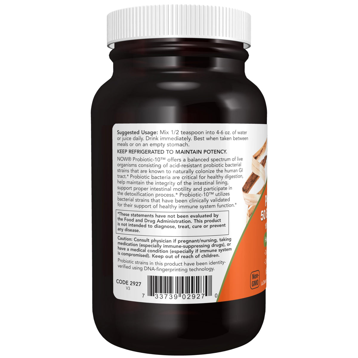NOW Foods Probiotic-10™ Poudre 200g avec cuillère doseuse