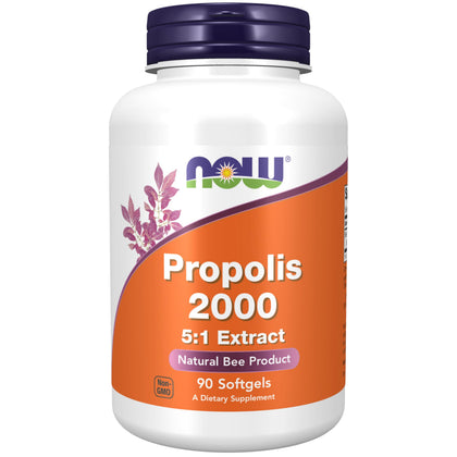 NOW Foods Propolis 2 000 gélules molles vue avant