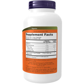 NOW Foods Psyllium Husk 500mg 500 Capsules - Détails de l'étiquette