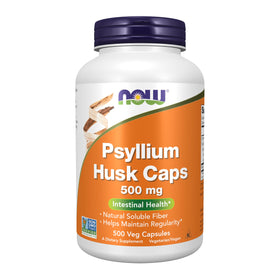 NOW Foods Psyllium Husk Caps 500 mg gélules végétales vue de face