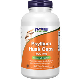 NOW Foods Psyllium Husk Caps 700 mg avec Pectine de Pomme 50 mg face avant
