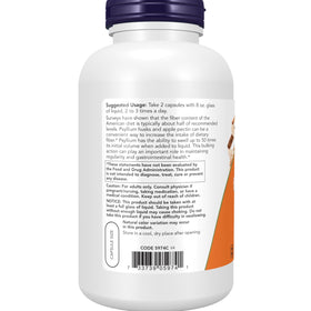 NOW Foods Psyllium Husk Caps 700 mg vue arrière de l'emballage
