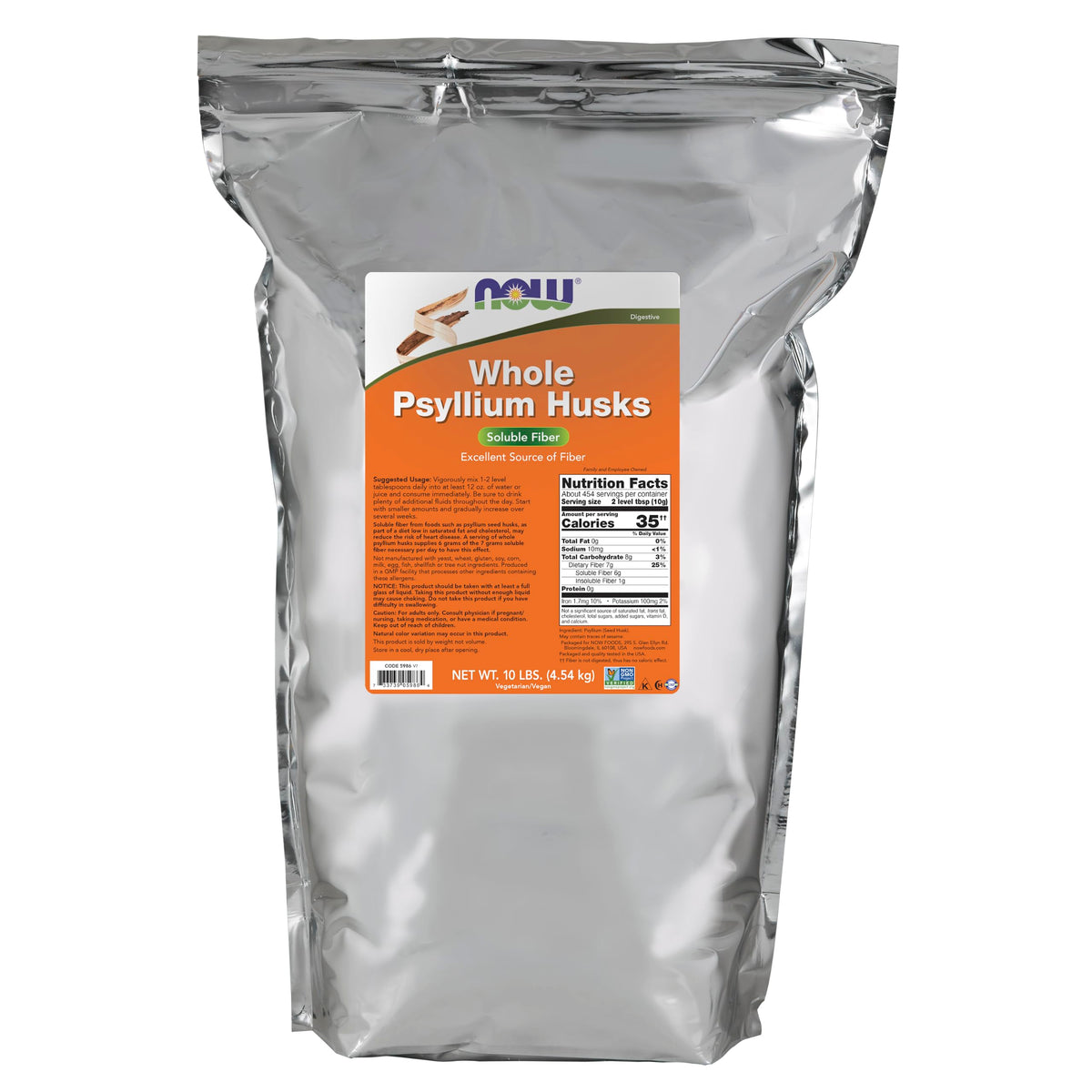 NOW Foods Psyllium Husks 5112g avant de mélanger