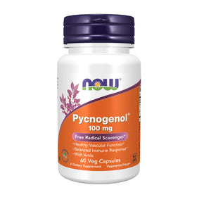 NOW Foods Pycnogenol 100 mg 60 capsules végétales, vue de face