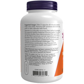 NOW Foods Quercetine 240 gélules végétales sur fond blanc