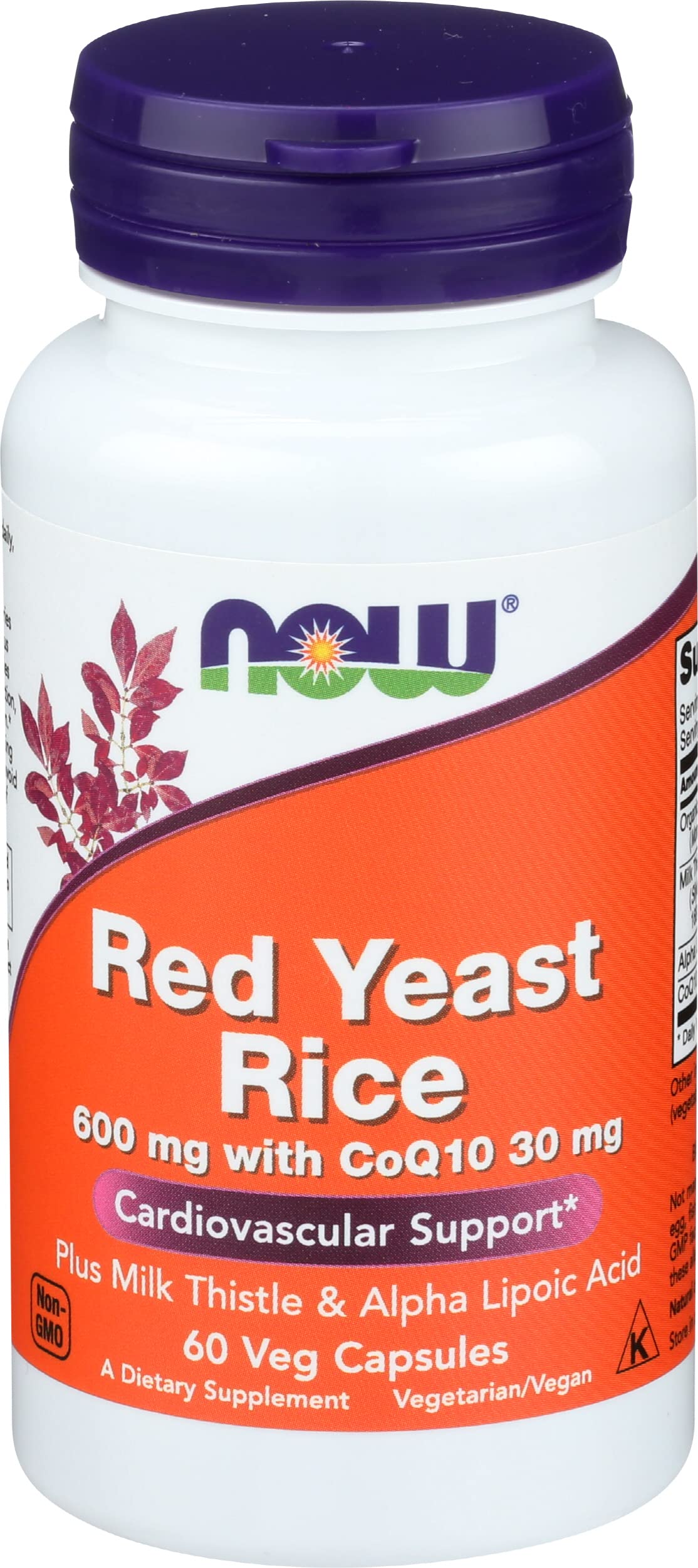 NOW Foods Riz de Levure Rouge 60 Vcaps CoQ10 devant