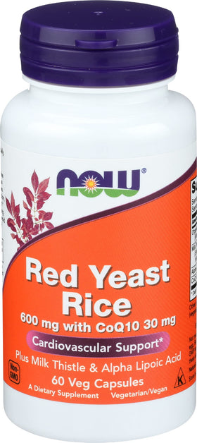 NOW Foods Riz de Levure Rouge 60 Vcaps CoQ10 devant
