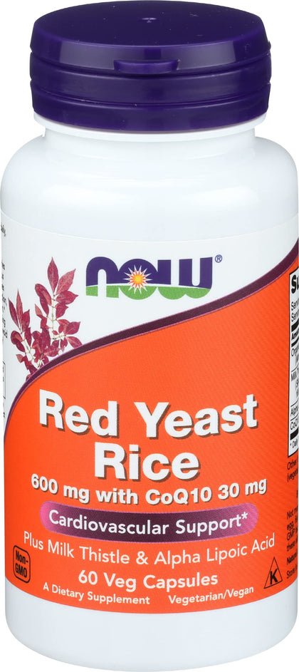 NOW Foods Riz de Levure Rouge 60 Vcaps CoQ10 devant