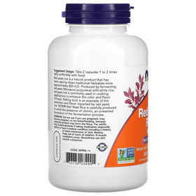 NOW Foods Riz de Levure Rouge 600 mg 240 VegiCaps côté