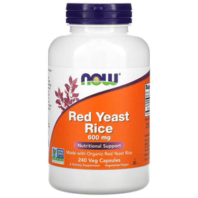 NOW Foods Riz de Levure Rouge 600 mg 240 VegiCaps vue avant