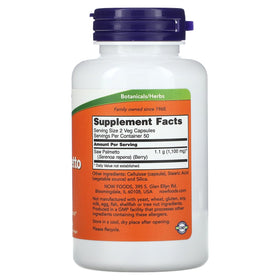 NOW Foods Saw Palmetto 550mg 100 Vcaps emballage
