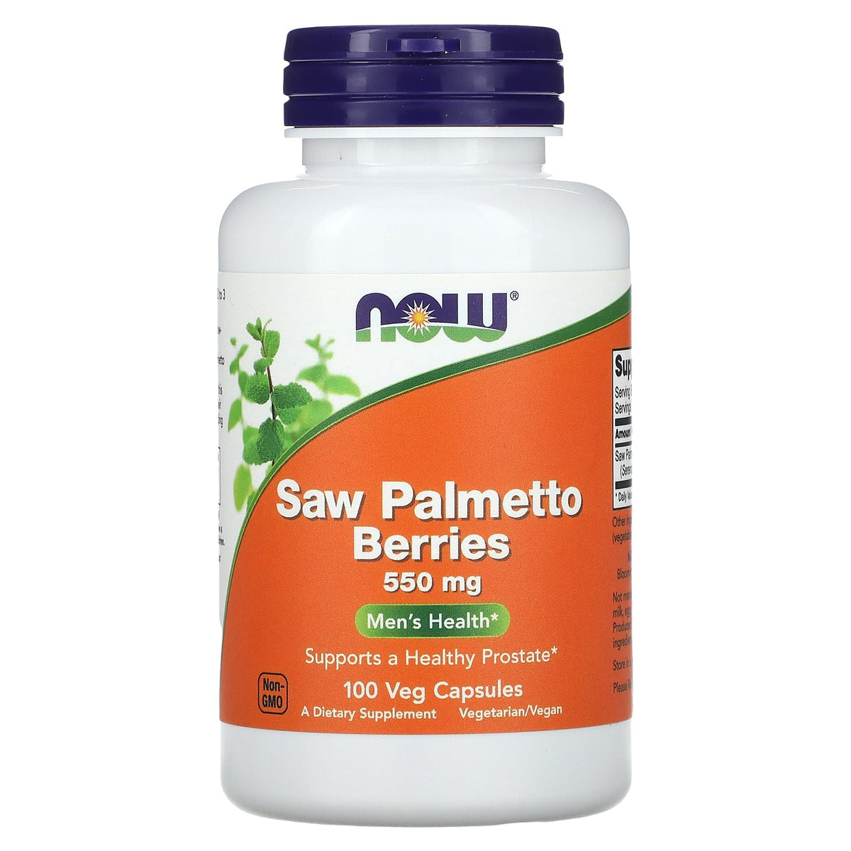 NOW Foods Saw Palmetto 550mg 100 Vcaps vue avant