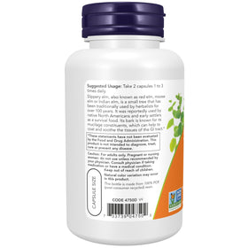 NOW Foods Slippery Elm 400mg, étiquette du produit