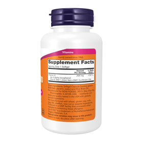 NOW Foods Sun-E™ 400 IU gélules de vitamine E, vue de côté
