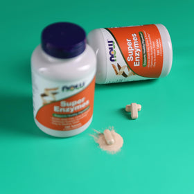 NOW Foods Super Enzymes 180 Tablettes, vue de haut