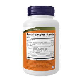 NOW Foods Super Enzymes 90 capsules arrière avec ingrédients