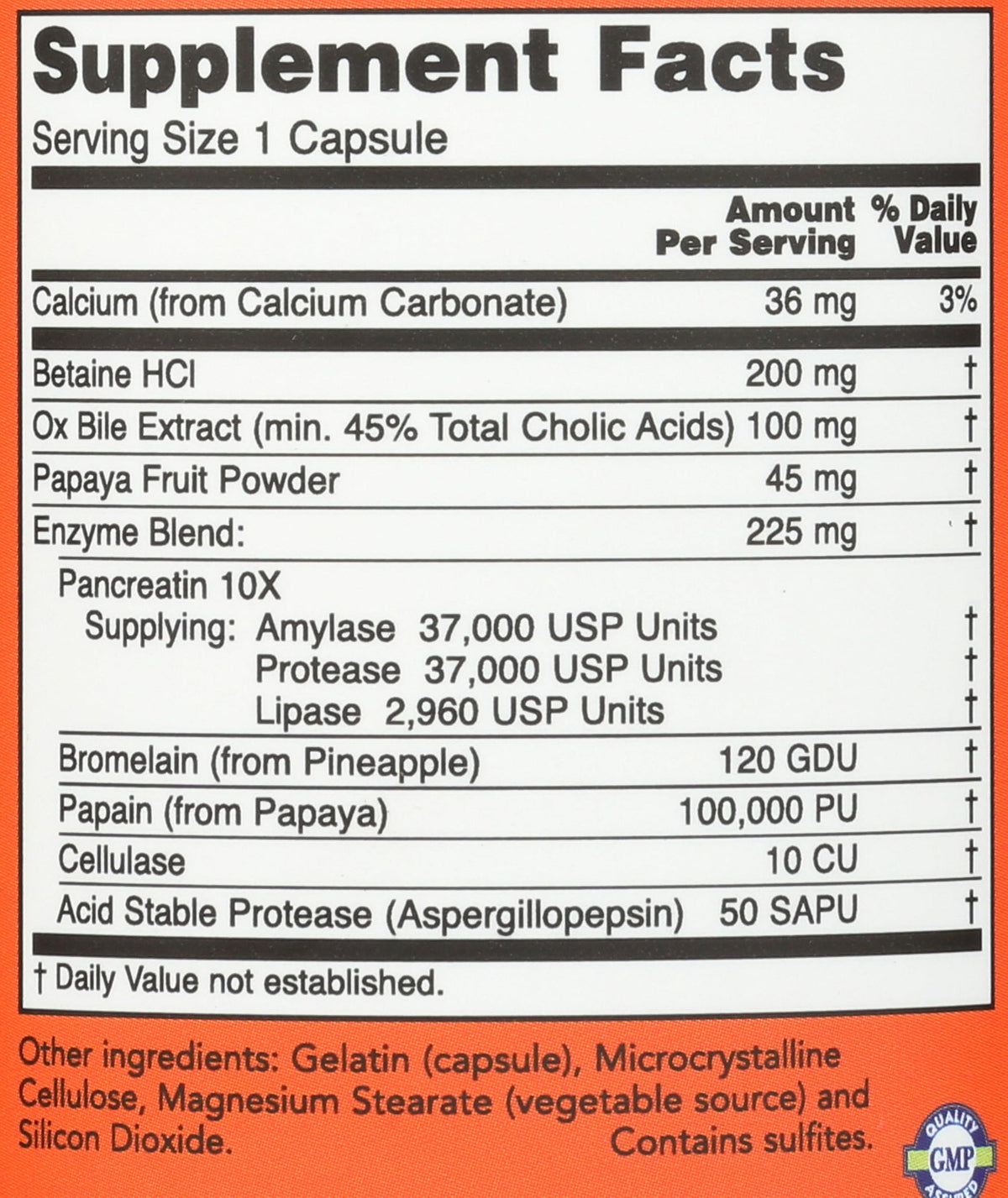 NOW Foods Super Enzymes 90 capsules côté