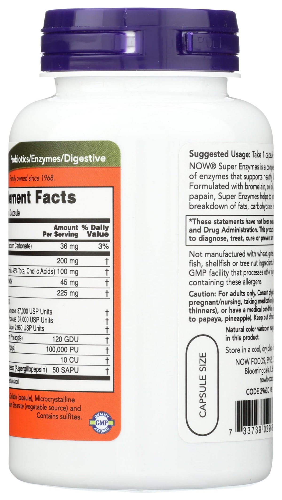 NOW Foods Super Enzymes 90 capsules emballage