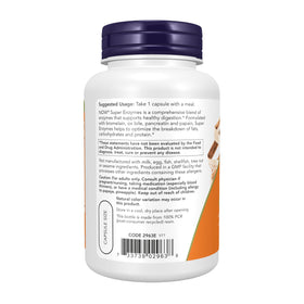 NOW Foods Super Enzymes 90 capsules sur fond blanc