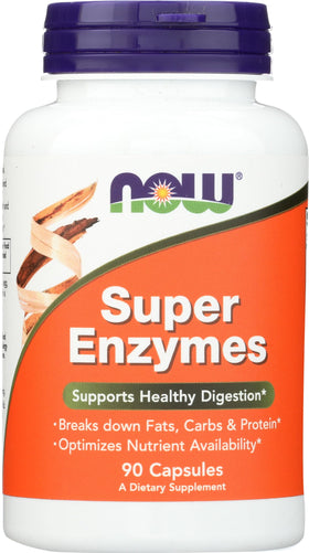 NOW Foods Super Enzymes 90 capsules vue de face