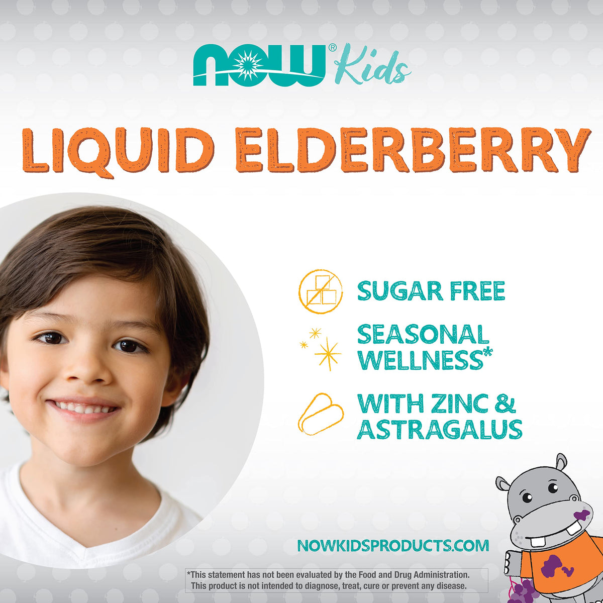 NOW Foods Sureau Liquide pour Enfants 240 ml - présentation sur une table