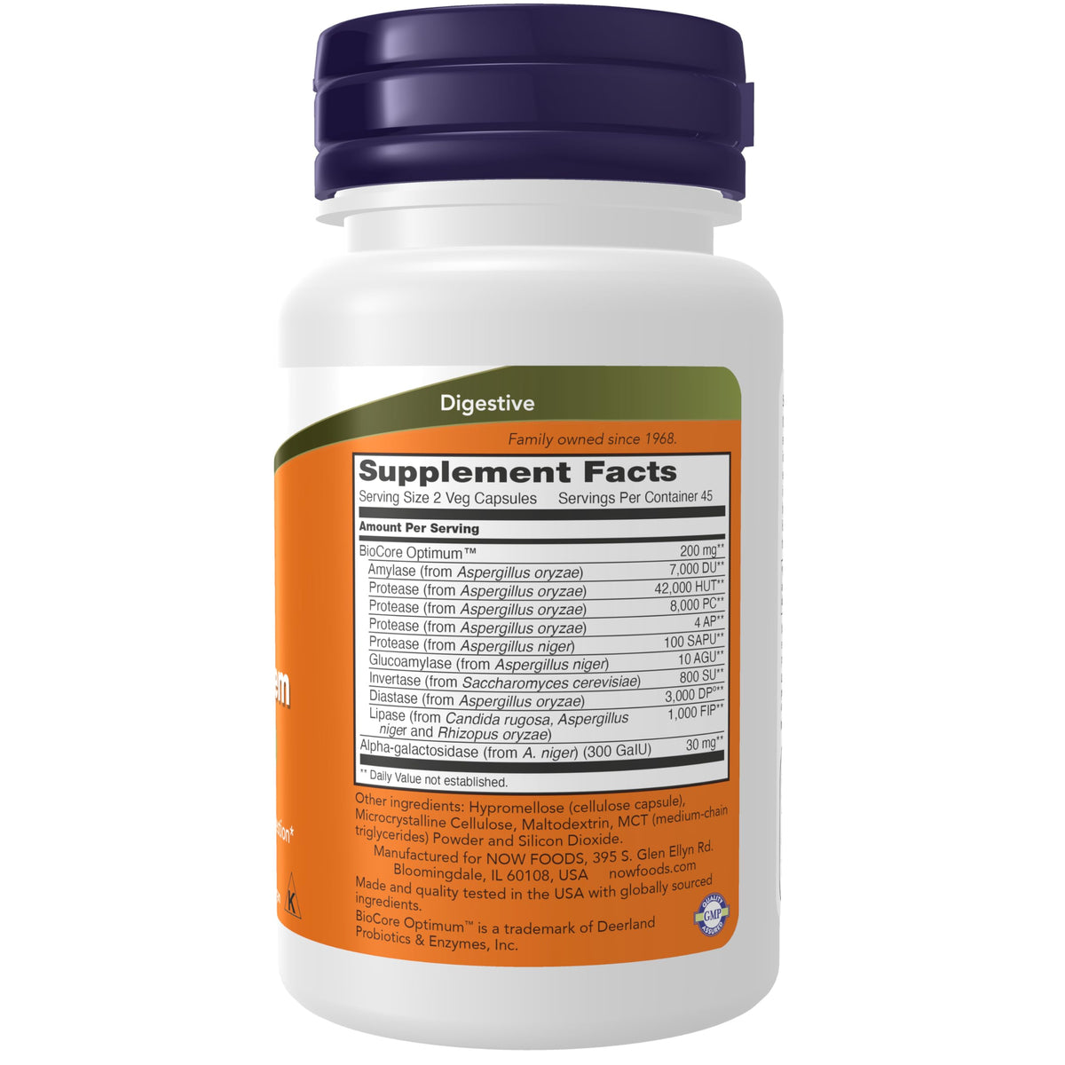 NOW Foods Système daily Optimal emballage avec informations nutritionnelles