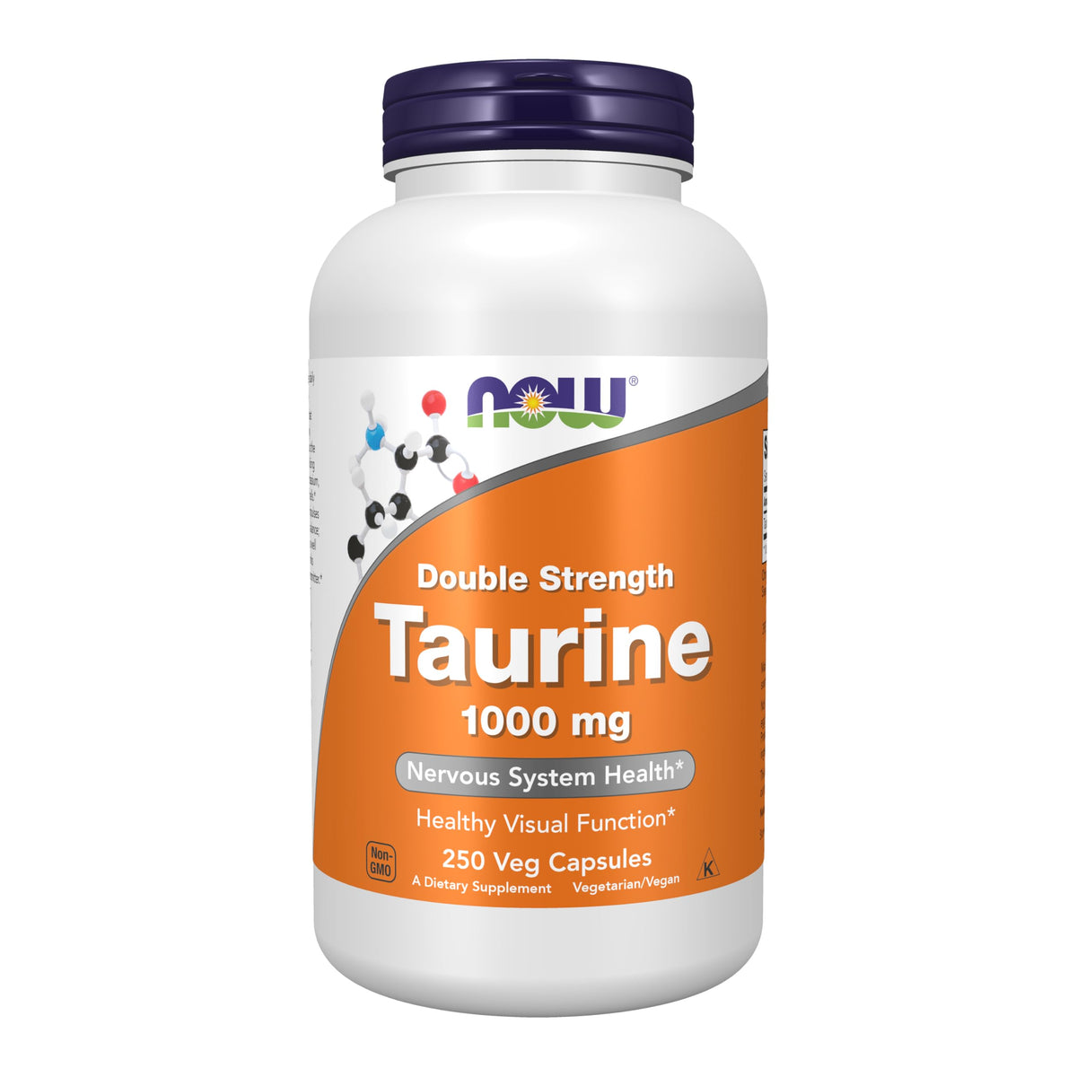 NOW Foods Taurine 1 000 mg capsules végétales devant l'emballage