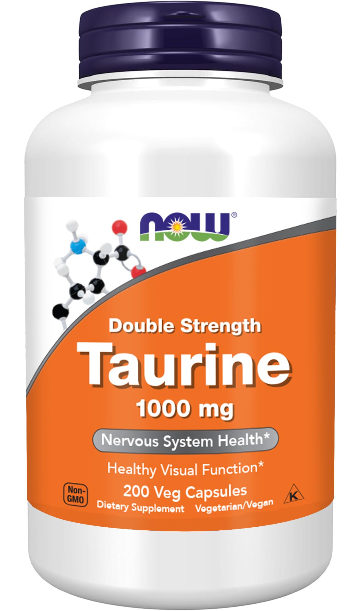 NOW Foods Taurine 1 000 mg capsules végétales vue avant