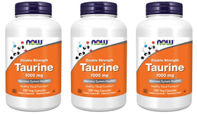 NOW Foods Taurine 1 000 mg Double Force 200 Veg Capsules - vue avant