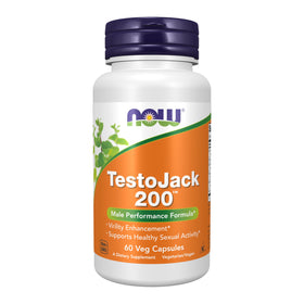 NOW Foods TestoJack 200 boîte de 60 capsules végétales vue de face