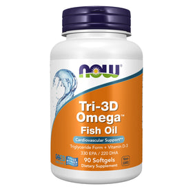 NOW Foods Tri-3D Omega 90 gélules vue de face