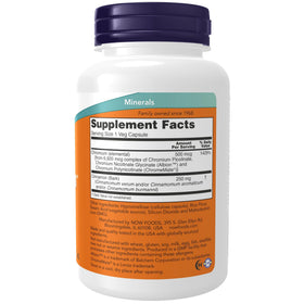 NOW Foods Tri-Chromium 500 mcg avec Cannelle - Capsules végétales à l'intérieur du flacon