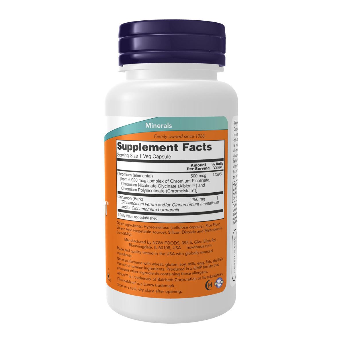 NOW Foods Tri-Chromium 500 mcg étiquette du produit