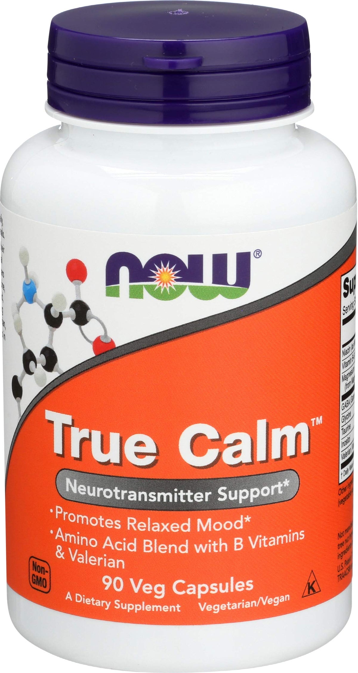 NOW Foods True Calm Amino daily wellness 90 Caps pack de 2 vue de face