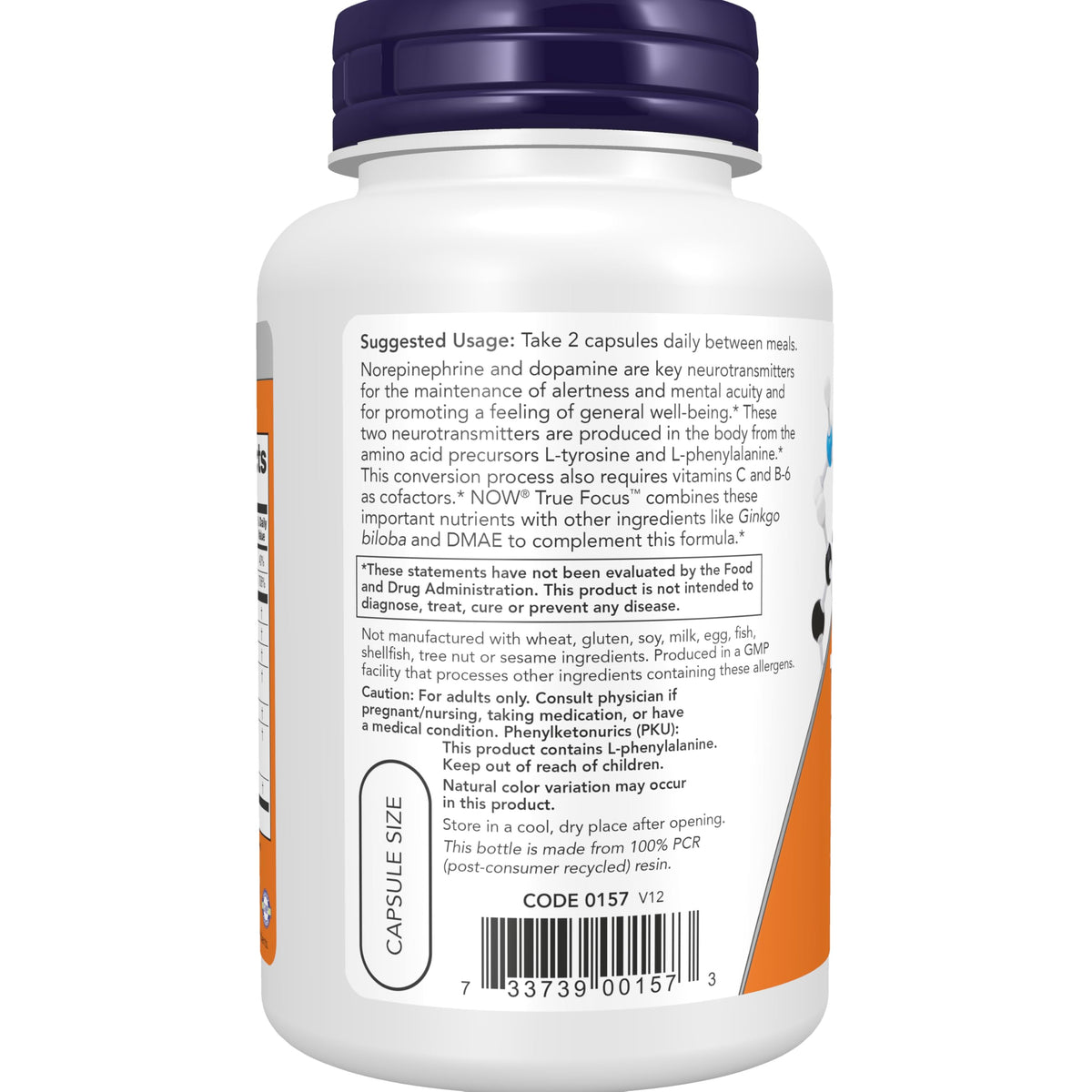 NOW Foods True Focus 90 VCaps gélules à l'intérieur