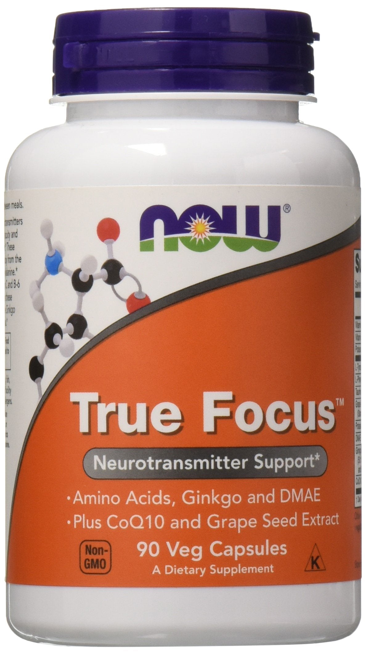 NOW Foods True Focus 90 Veg Capsules pack de 2 vue de face