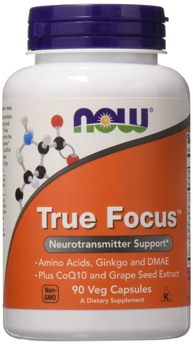 NOW Foods True Focus 90 Veg Capsules pack de 2 vue de face