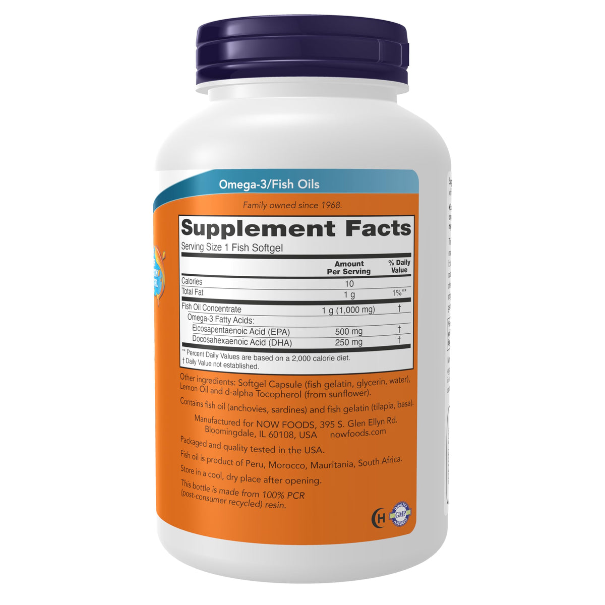 NOW Foods Ultra Omega-3 1000 mg gélules en gélatine de poisson vue arrière