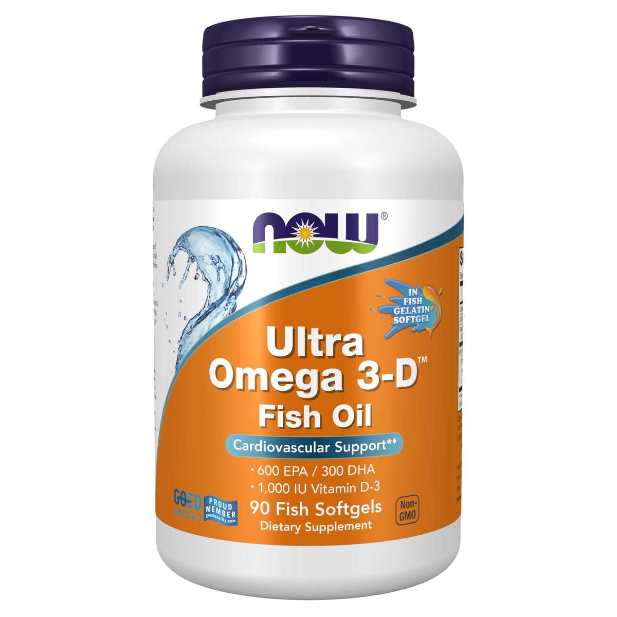 NOW Foods Ultra Omega 3-D complément alimentaire 90 capsules vue de face
