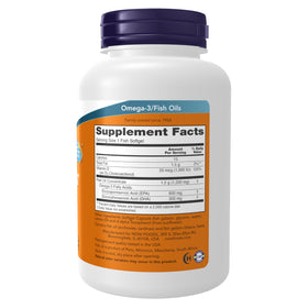 NOW Foods Ultra Omega 3-D étiquette produit avec informations nutritionnelles