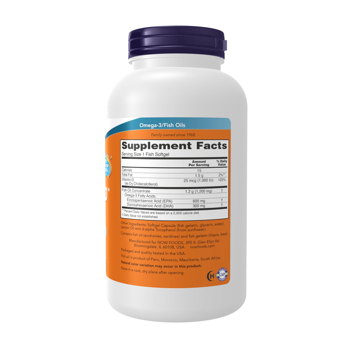 NOW Foods Ultra Omega 3-D packaging side view