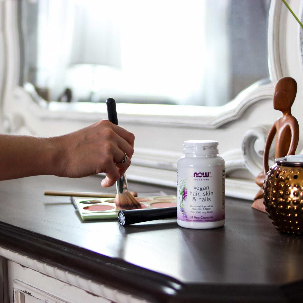 NOW Foods Vegan Cheveux, Peau & Ongles 90 gélules avec une cuillère doseuse
