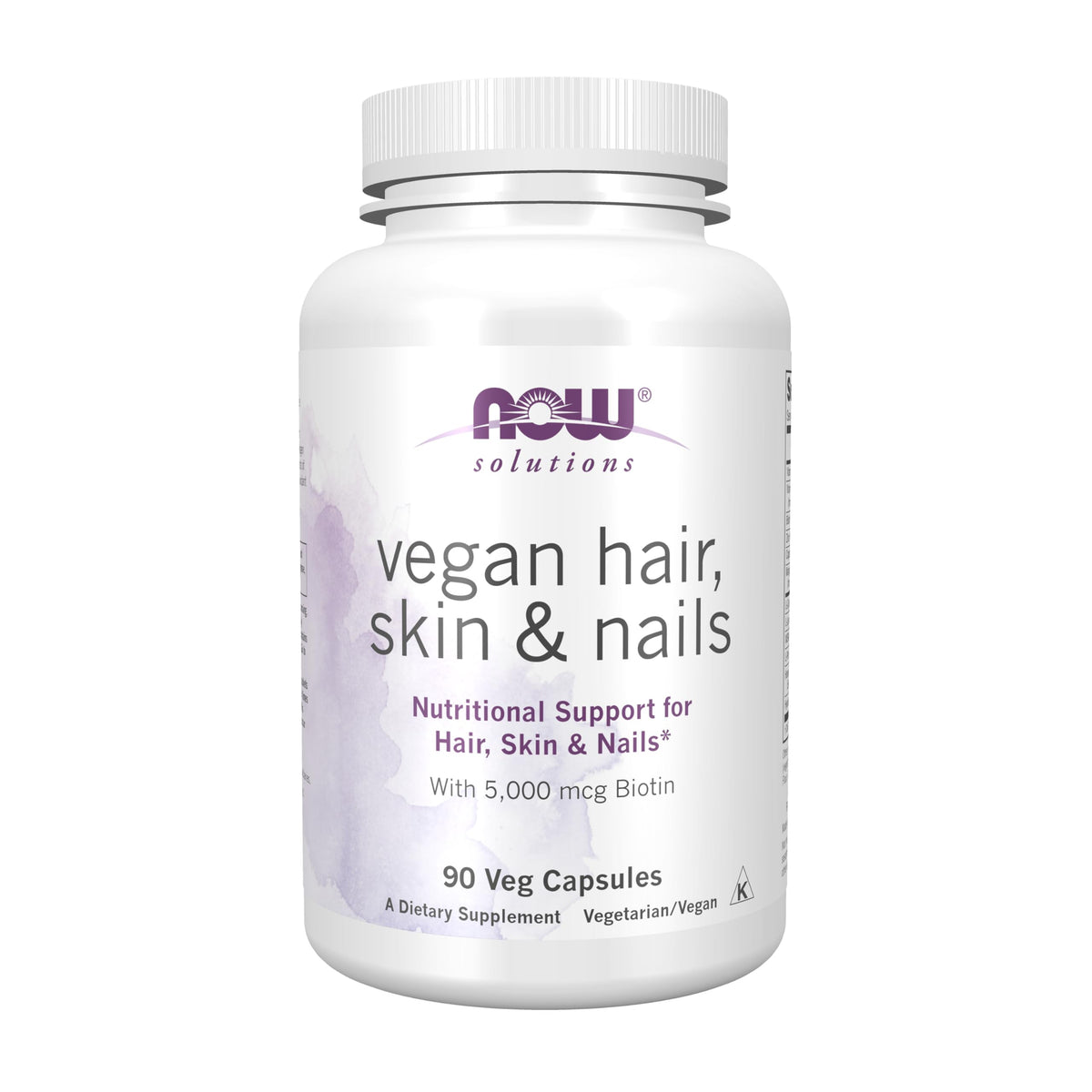 NOW Foods Vegan Cheveux, Peau & Ongles 90 gélules vue de face