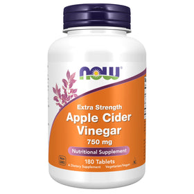NOW Foods Vinaigre de Cidre de Pomme 750 mg avant avec étiquette