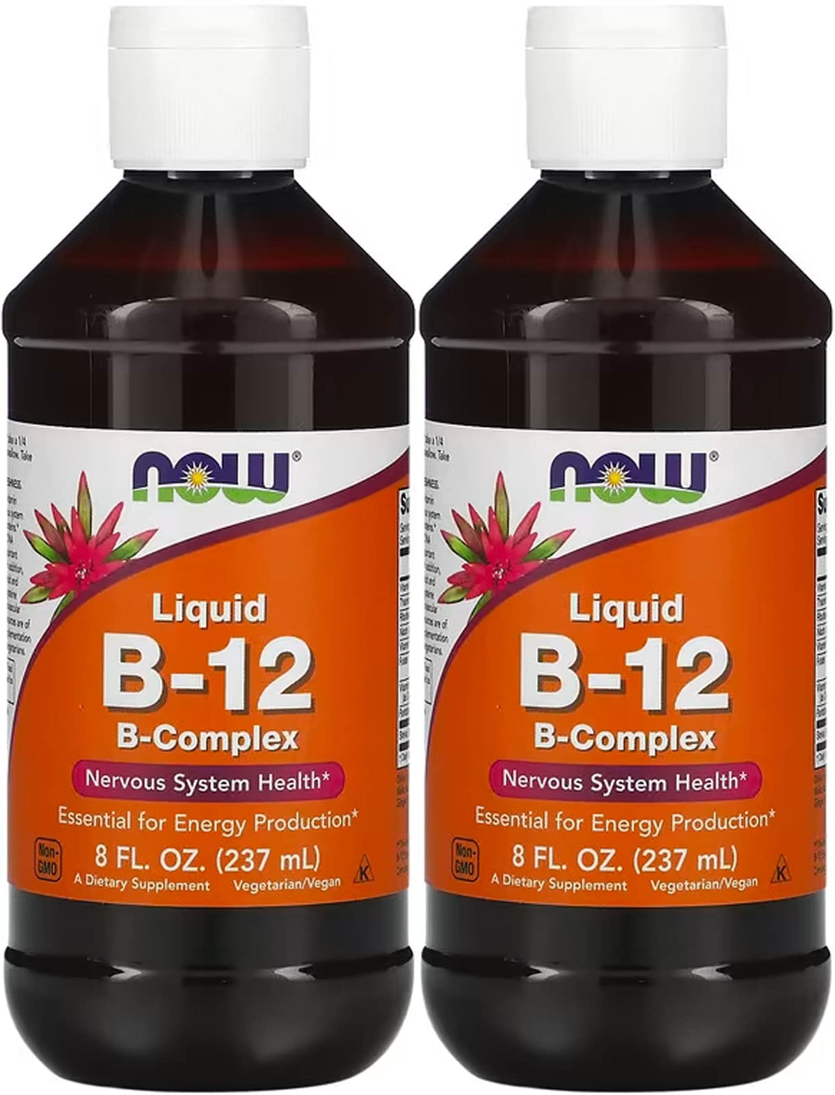 NOW Foods Vitamine B-12 Liquide 8oz pack de 2, vue de face